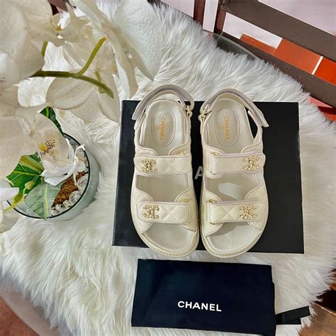 chanel women's sandals|Chanel flat sandals.